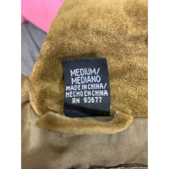 Vintage St. Johns Bay Washable Suede Jacket Blazer Womens MEDIUM Olive Green - Picture 12 of 13